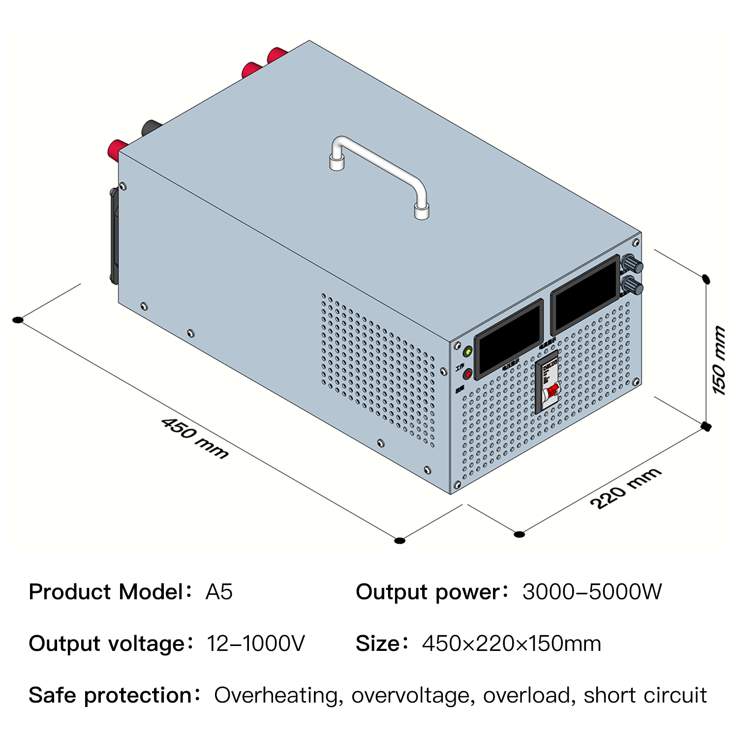Output 80V- 3000W DC Adjustable Switching Power Supply  with High Precision 12V-1000V Output for Monitoring Equipment