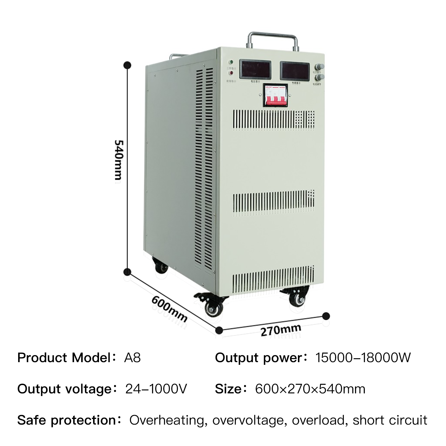 15KW-18KW DC Regulated Single Output AC-DC Bench Power Supply High Voltage Adjustable for Battery Charging
