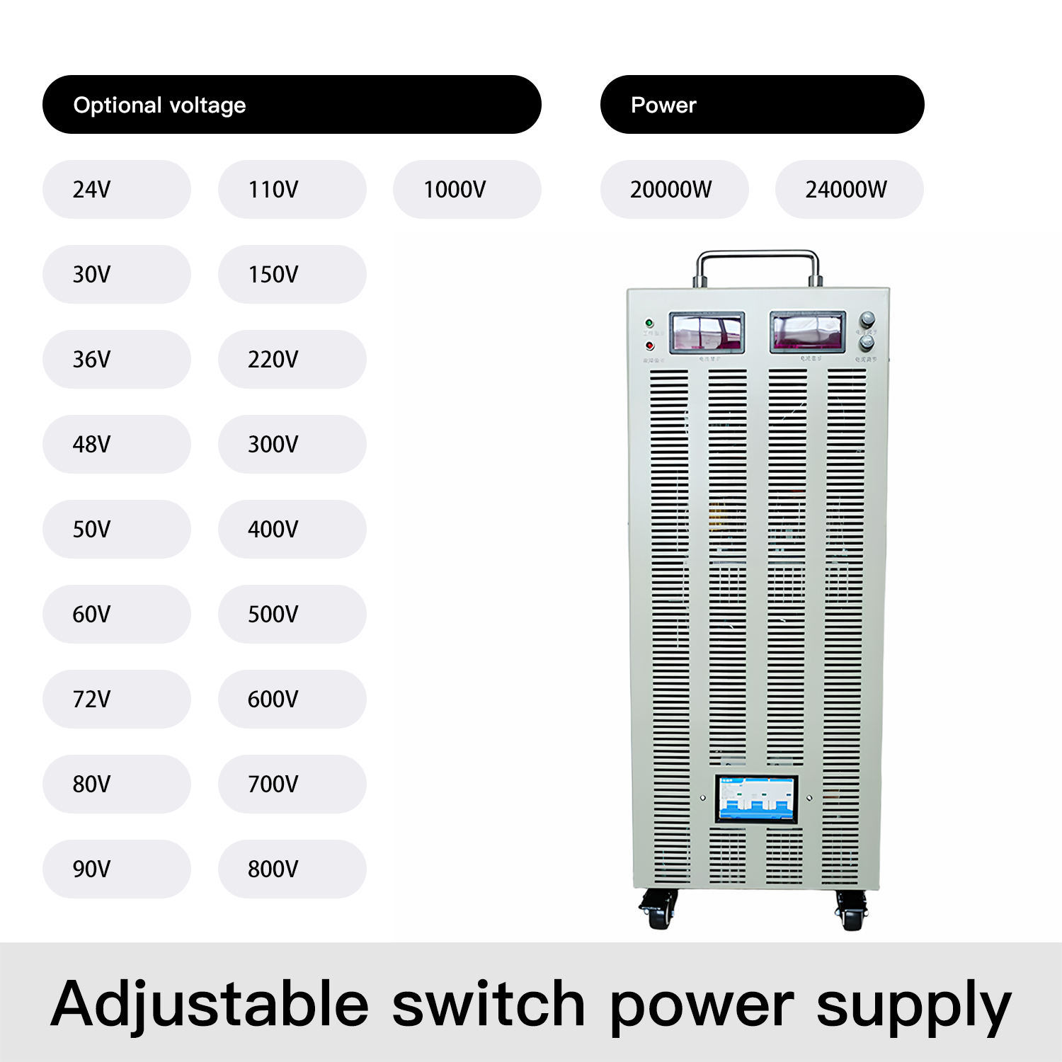 Output 220V-24000W DC Adjustable Switching Power Supply(24V-1000V Optional)