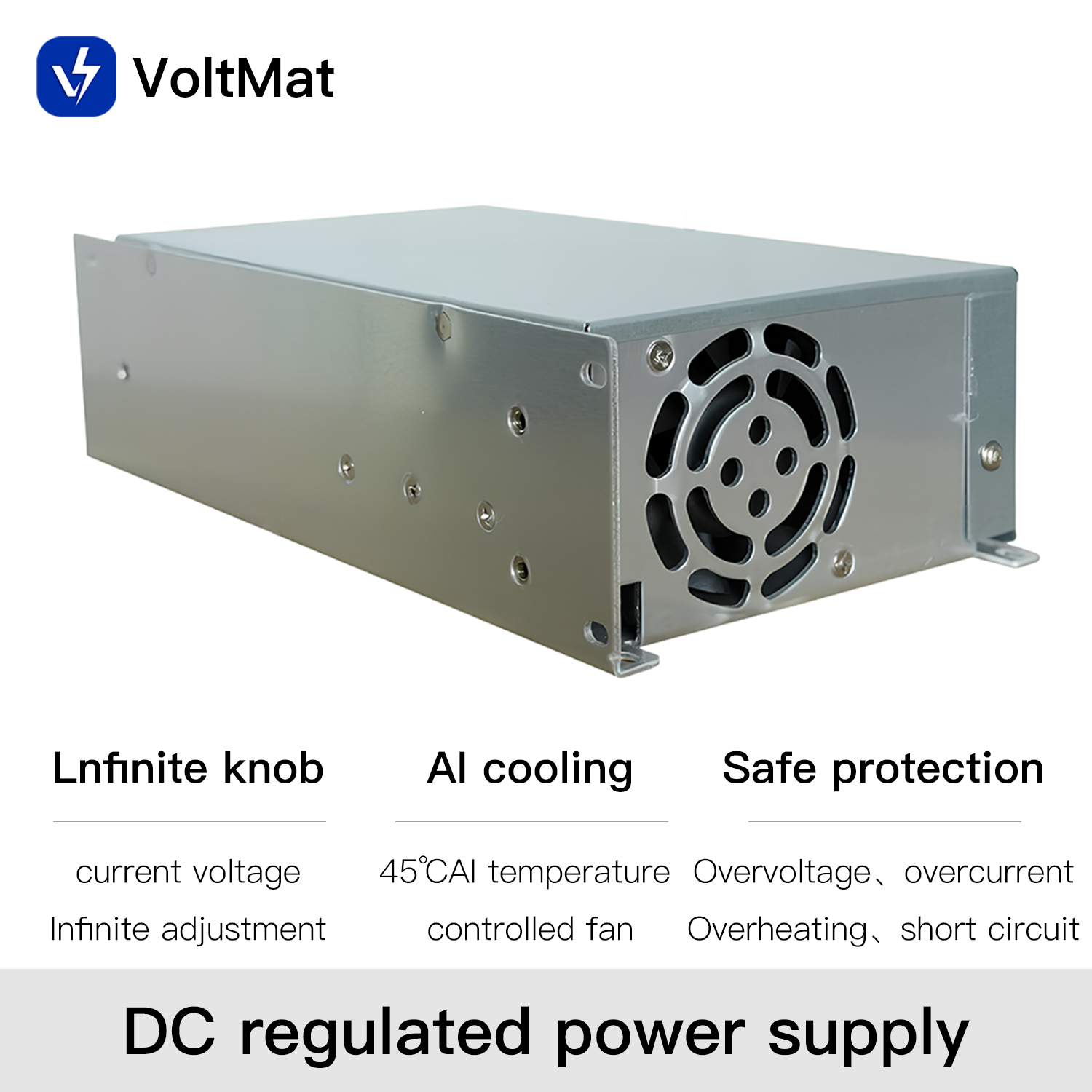 VoltMat A2-24-600 24V-600W 89% Efficiency Switching Power Supply with Overload Protection for Industrial Use 100-380V Input