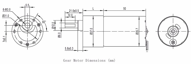 TT Motor Supplier 37mm dc Gearbox Motor 36mm 12v 24v High Speed Brushless Motor