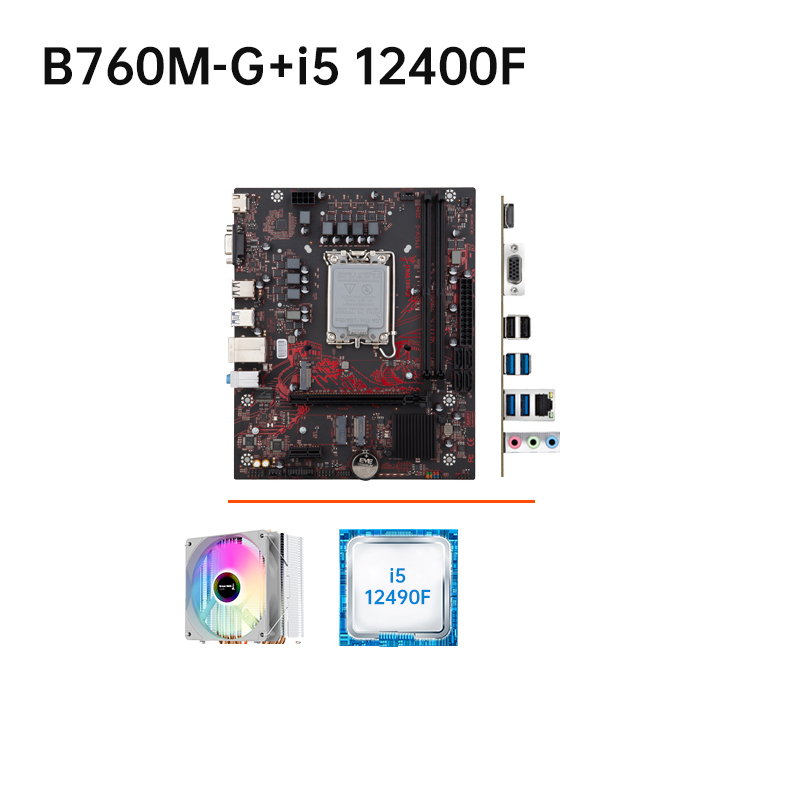Computer Motherboard B760M-G I5 12400F DDR4 Xianglong 400 Combat Edition CPU Processor Compatible with LGA1700 Slot DDR4