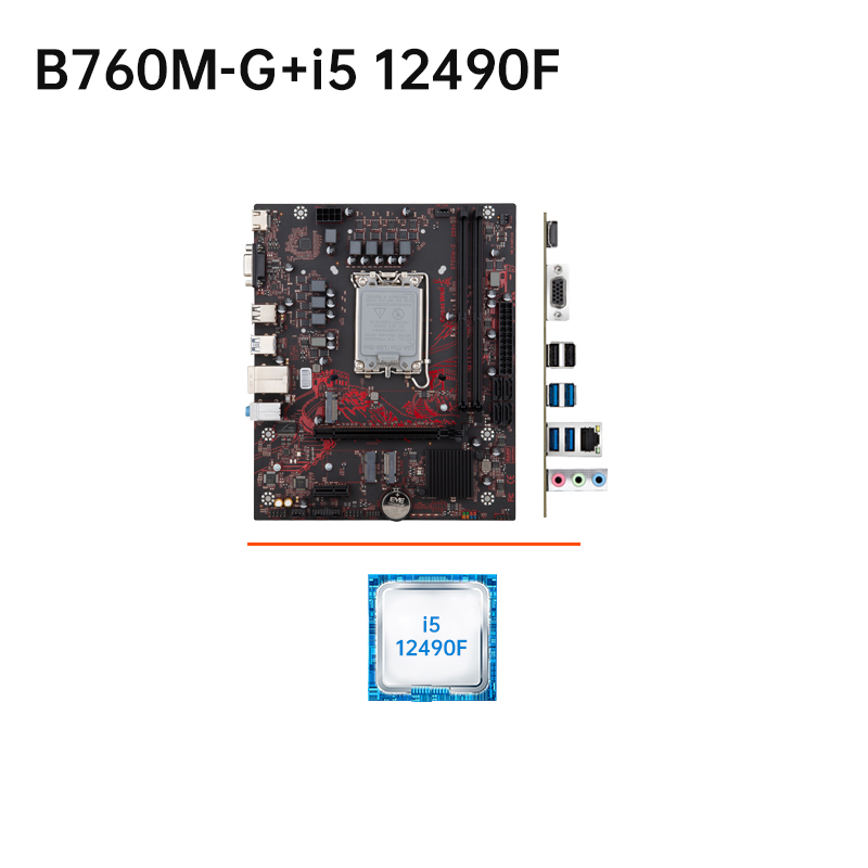 Computer Motherboard B760M-G I5 12400F DDR4 Xianglong 400 Combat Edition CPU Processor Compatible with LGA1700 Slot DDR4