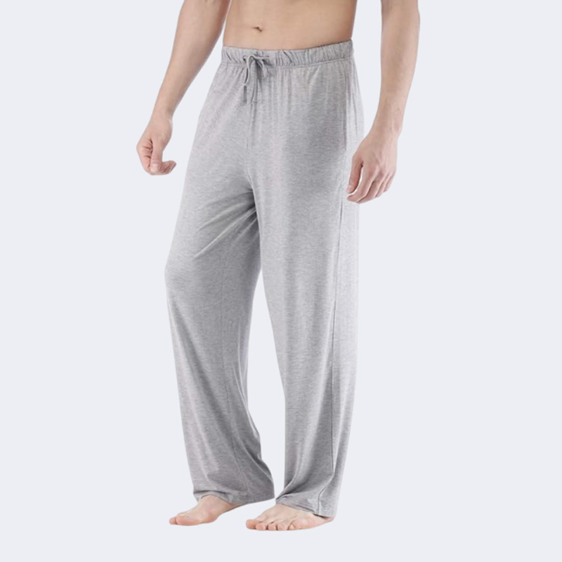 Calças de Pijama em Viscose de Bambu para Homens, Calças de Lounge Macias, Suéteres Grandes e Longos, Calças de Dormir Leves com Corda, Ajuste Solto