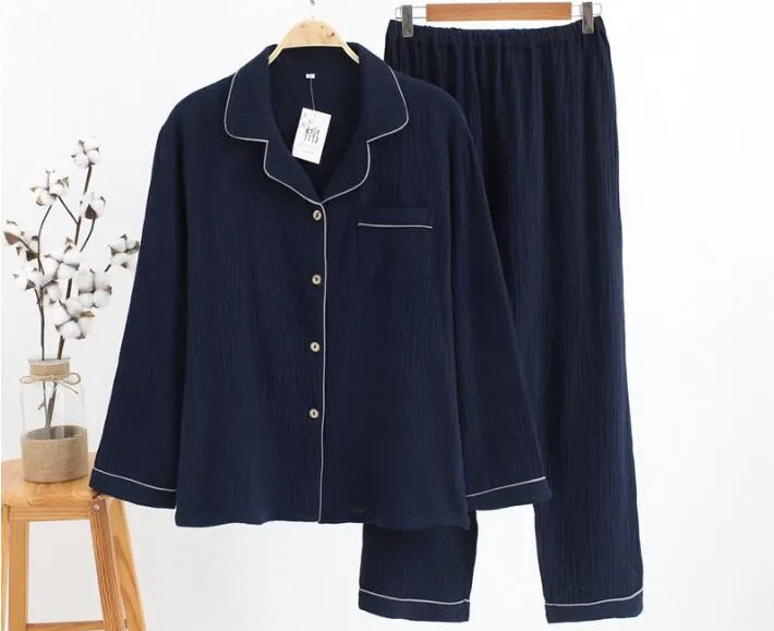 Conjunto de Pijamas de Algodão Muslin Masculino