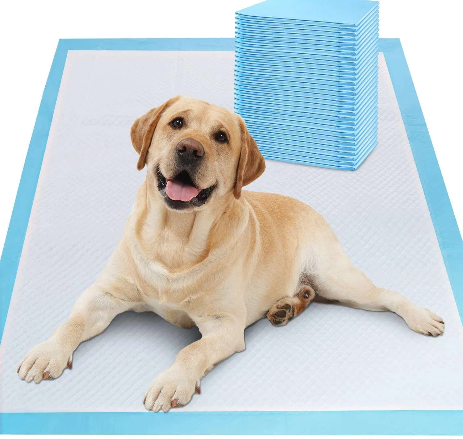 Tapetes para filhotes azuis descartáveis, absorventes, folhas de higiene, tapetes de incontinência para pets, tapetes de treinamento para filhotes, tapetes para urina de cães, promoção de fábrica na China