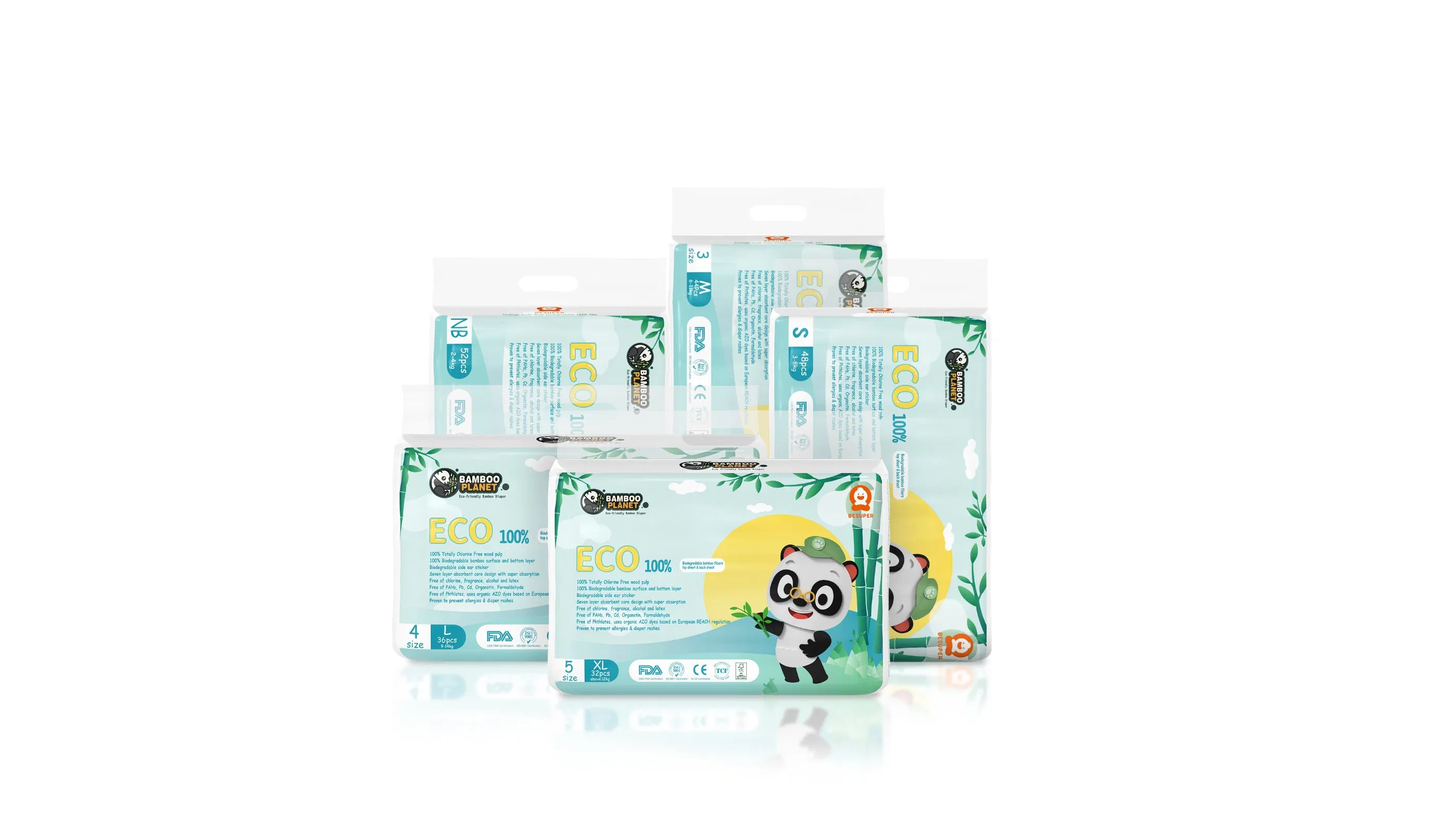 Fraldas Superdry Dry 100% de Bambu Hipoalergênicas Fraldas de Bambu Atacado Fraldas Orgânicas para Bebê