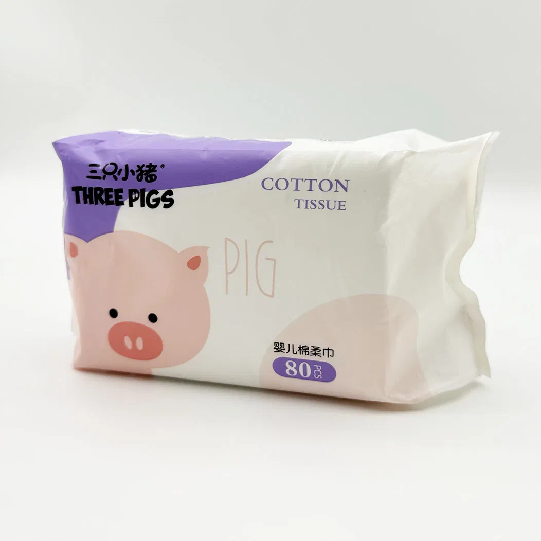 Toalhetes Faciais Secos Suaves Gentis Hipoalergênicos e Descartáveis (80 Contagem) Toalhetes Secos Ultra Macios para Uso Diário Venda Direta de Fábrica