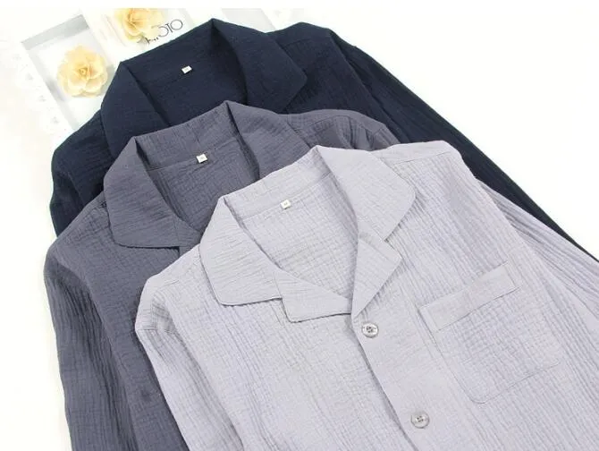 Conjunto de Pijamas de Algodão Muslin Masculino