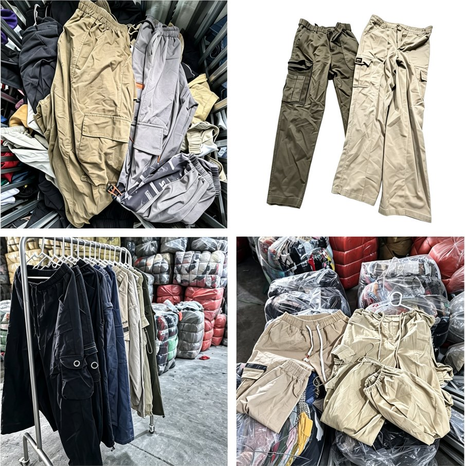 Pantalones cargo masculinos usados de alta qualidade em atacado, fardos de grau A