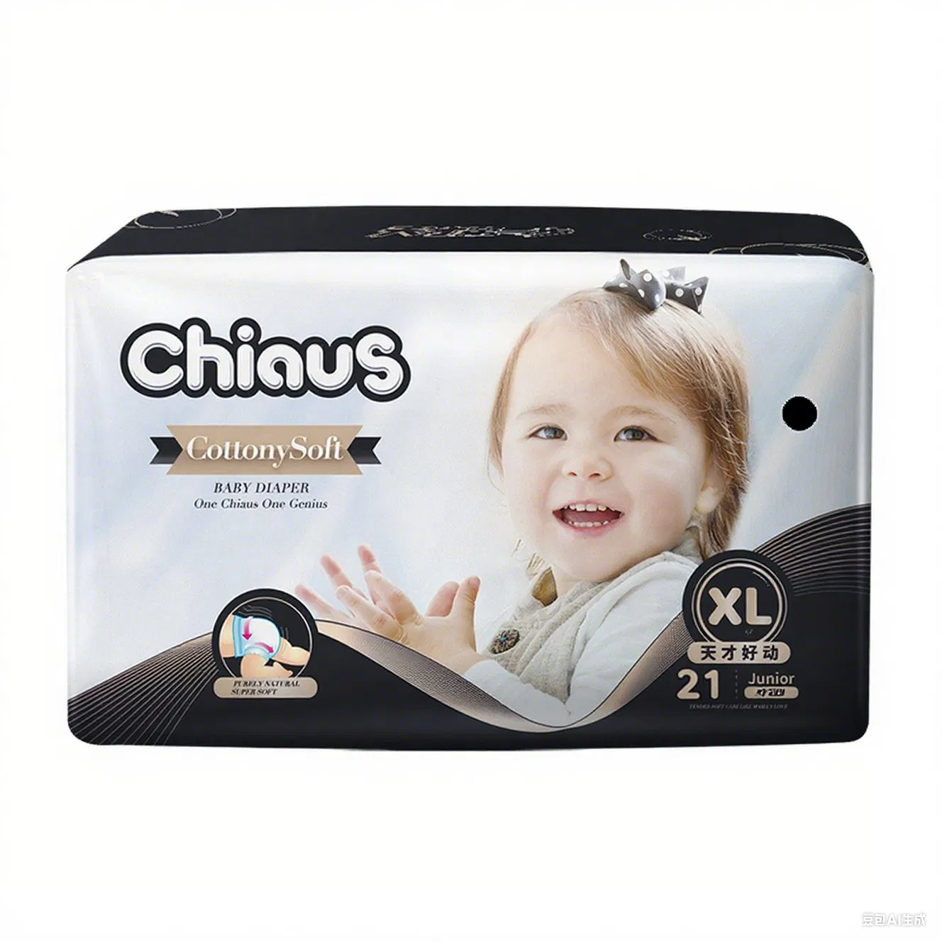 Fraldas Noturnas Premium Chiaus para Bebês para Máxima Secagem 12-Hour Indicador Avançado de Umidade