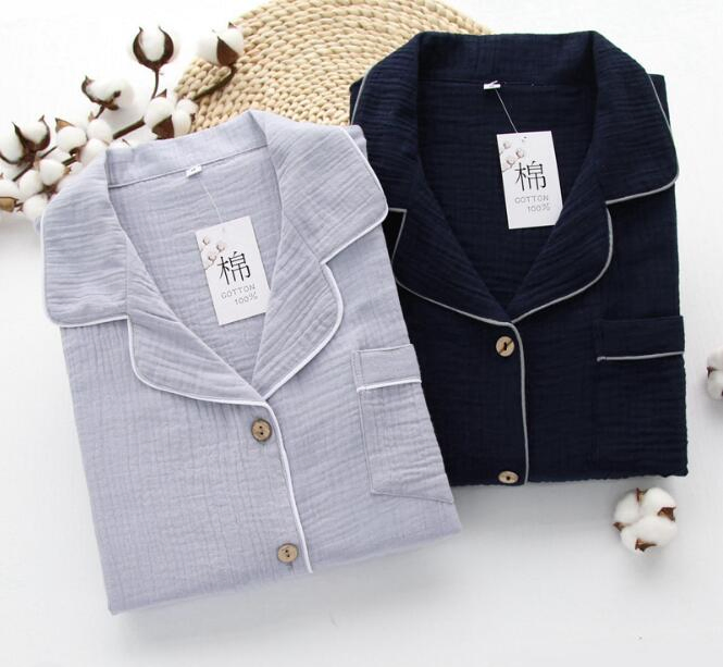 Conjunto de Pijamas de Algodão Muslin Masculino