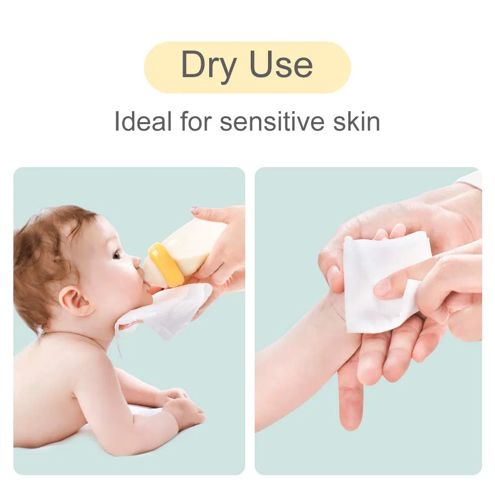 Lenços Faciais Secos Gentis Ultra Macios Descartáveis para Limpeza de Essenciais para Bebês Toalhas Secas de Marca Privada