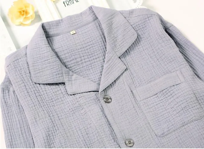 Conjunto de Pijamas de Algodão Muslin Masculino