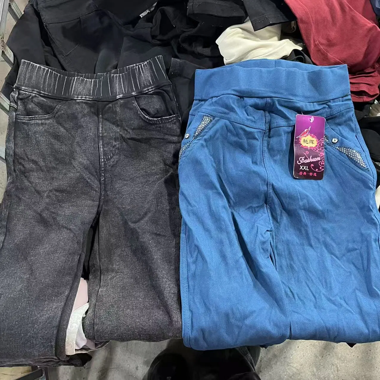 Calças de Lápis de Segunda Mão Pré-Amadas Vintage Slim Fit Jeans de Denim Usados Calças Skinny com Stretch Lote Misturado Atacado