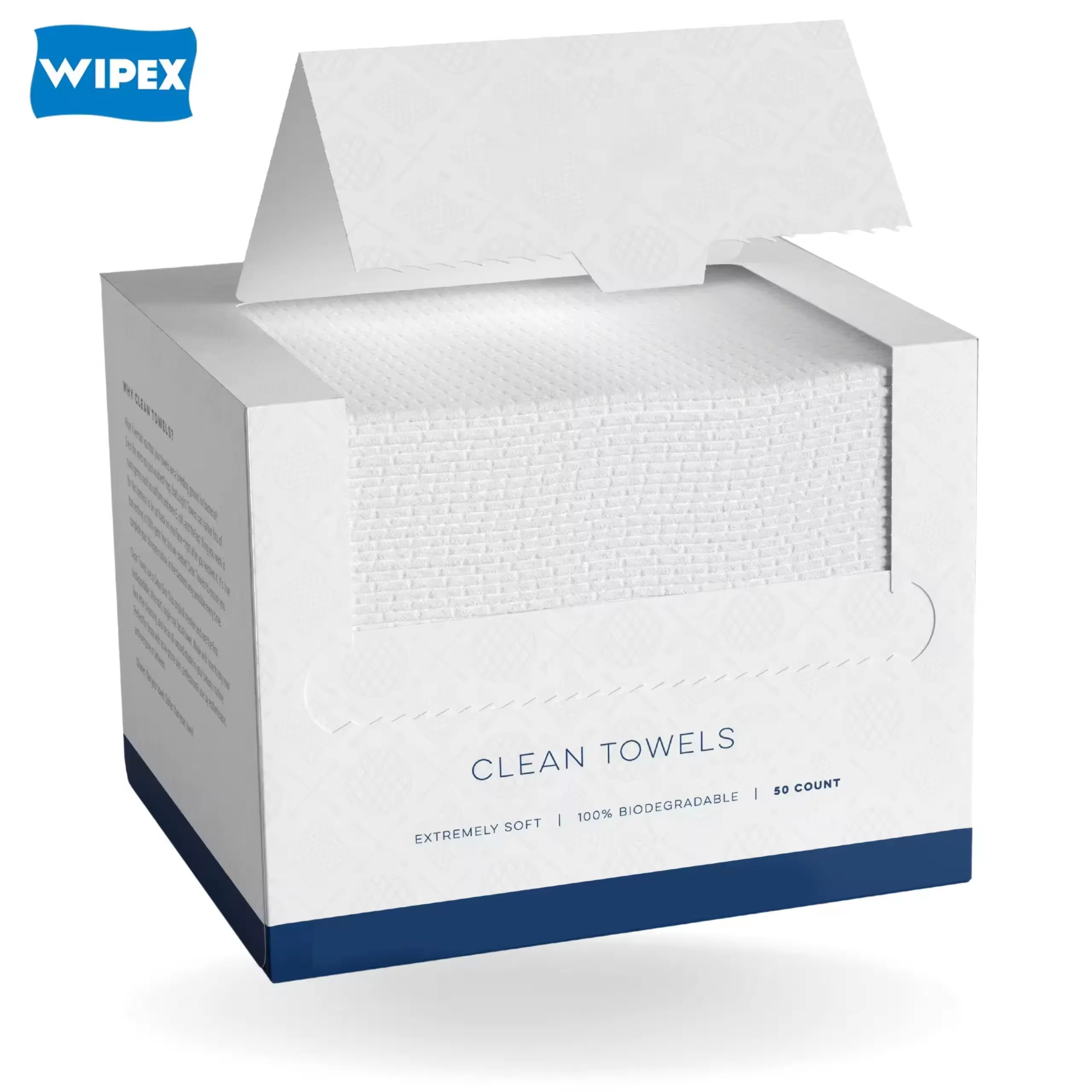 Toalhas Limpas Biodegradáveis à Base de Plantas Toalhetes Descartáveis para o Rosto Lenços Removedores de Maquiagem Ultra Macios Wipes Secos