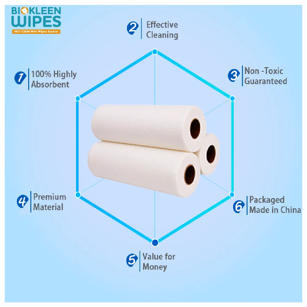 Toalhetes Faciais Secos Ultra Macios Biokleen Wipes Multiuso Barril Toalhetes de Limpeza a Seco Fabricante