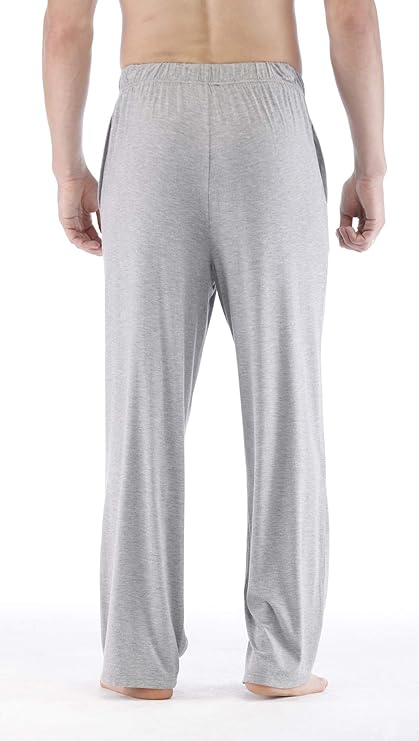 Calças de Pijama em Viscose de Bambu para Homens, Calças de Lounge Macias, Suéteres Grandes e Longos, Calças de Dormir Leves com Corda, Ajuste Solto