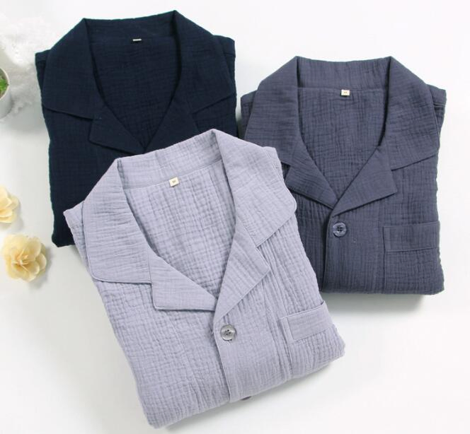 Conjunto de Pijamas de Algodão Muslin Masculino