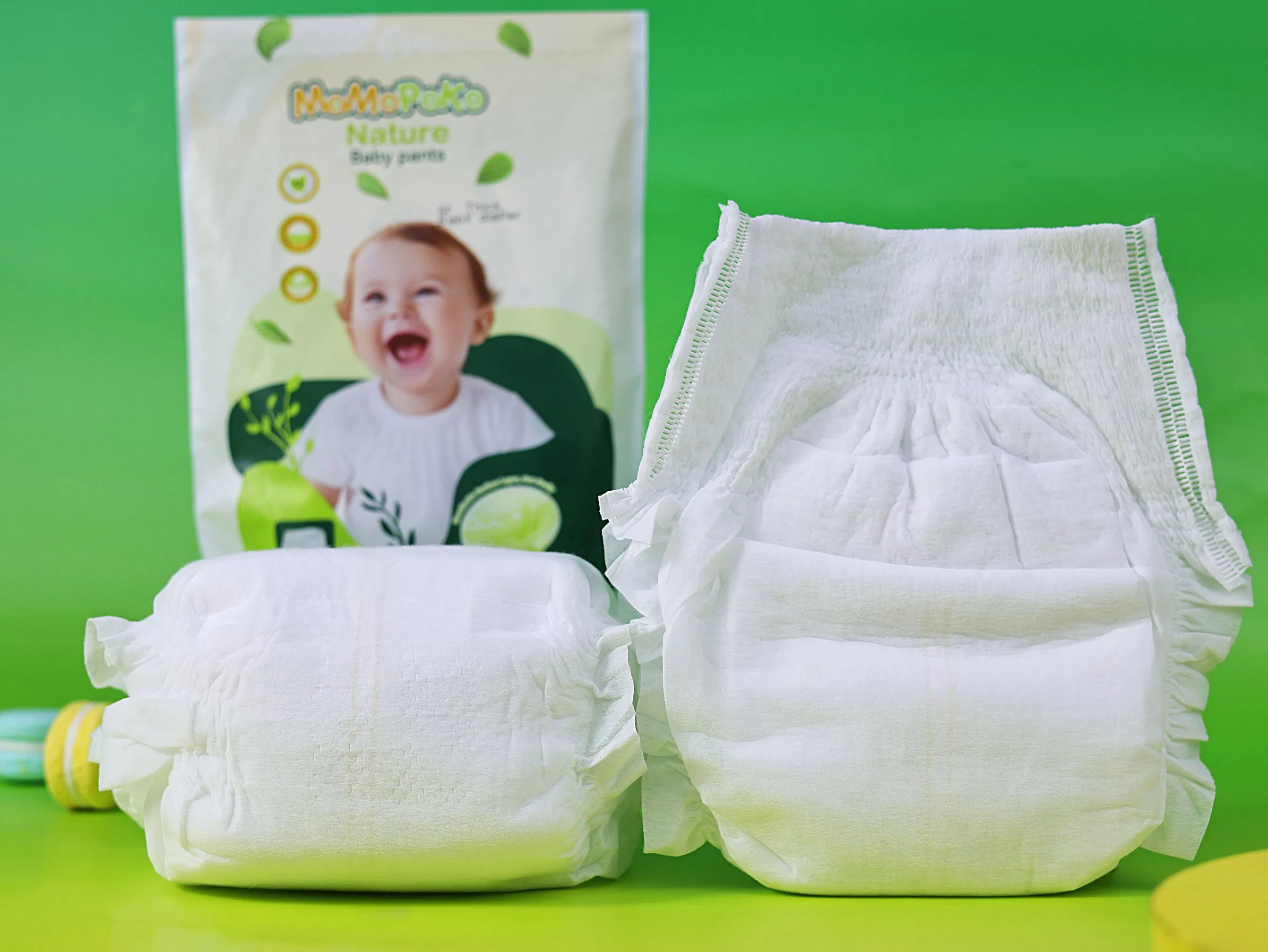 Pantalonas descartáveis de algodão premium personalizadas para bebês, atacado de fábrica, para pele sensível