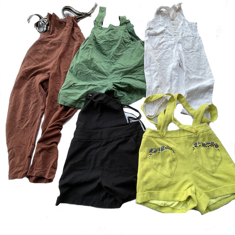 Arco-íris Roupas Usadas Atacado Preço Barato Macacão de Algodão Feminino