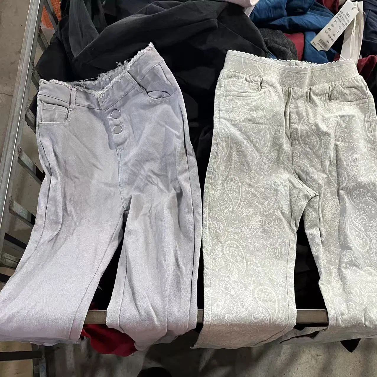 Calças de Lápis de Segunda Mão Pré-Amadas Vintage Slim Fit Jeans de Denim Usados Calças Skinny com Stretch Lote Misturado Atacado