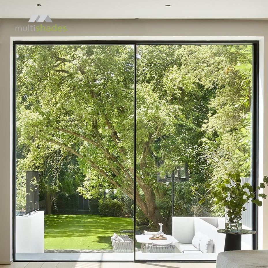 Multishades Full-View Luxury Aluminum Sliding Door Soundproof Tempered Glass Panoramic &amp; Smart Remote