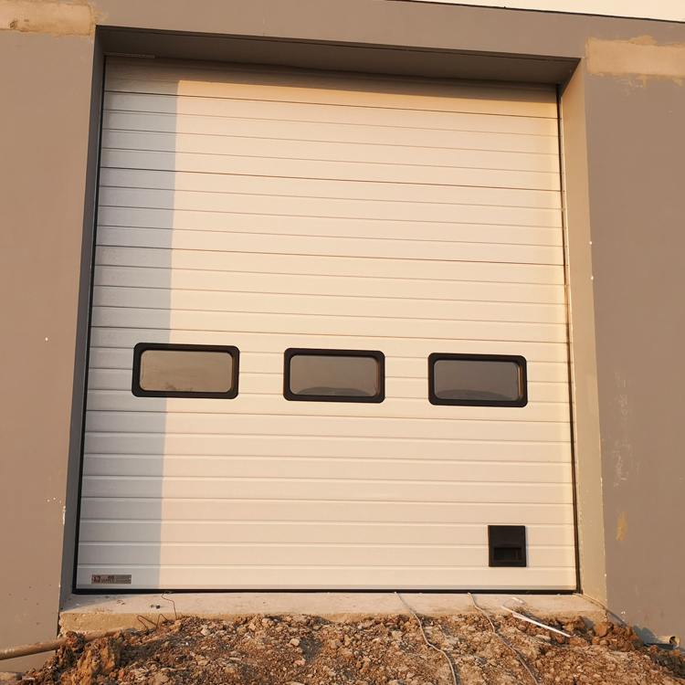Logistics Warehouse Sectional Industrial Vertical Lift Overhead Door Transparent Window