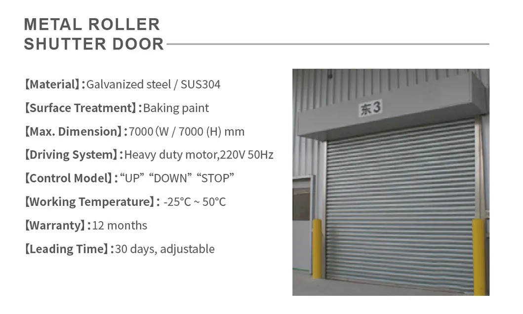 Hard Metal Warehouse Workshop Rolling Door
