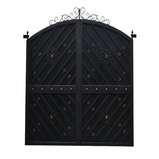 Simple Wrought Iron Double Swing Gate Design, Modern Iron Main Gate Design, Steel Driveway Gates