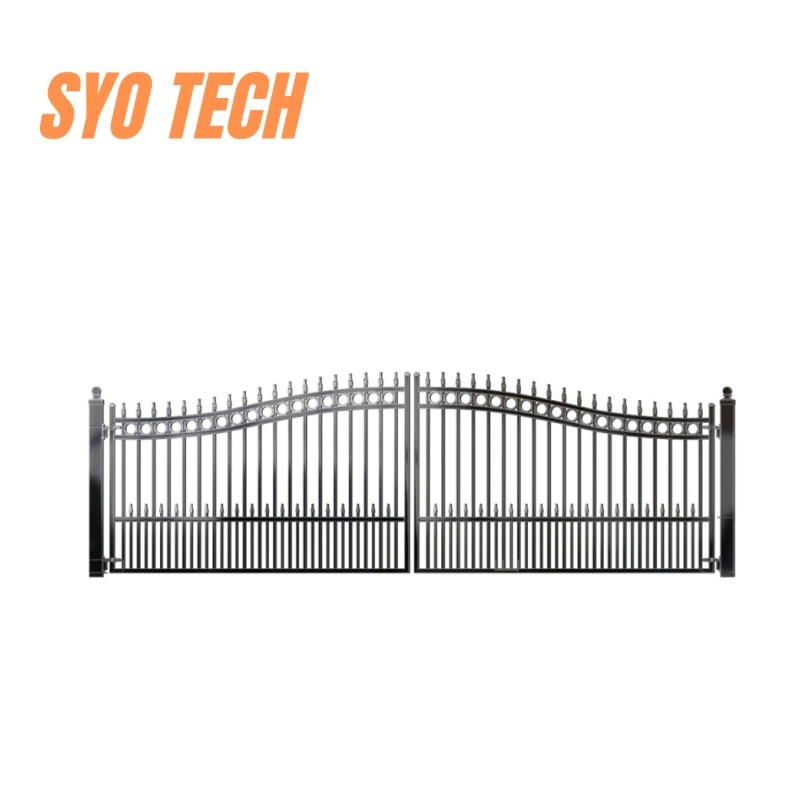 Factory Supplier Custom Main Modern Entrance Design Security Dual Swing Wrought Iron Driveway Gates for Farm Houses/Home/Residential/Steel/Cantilever/Metal