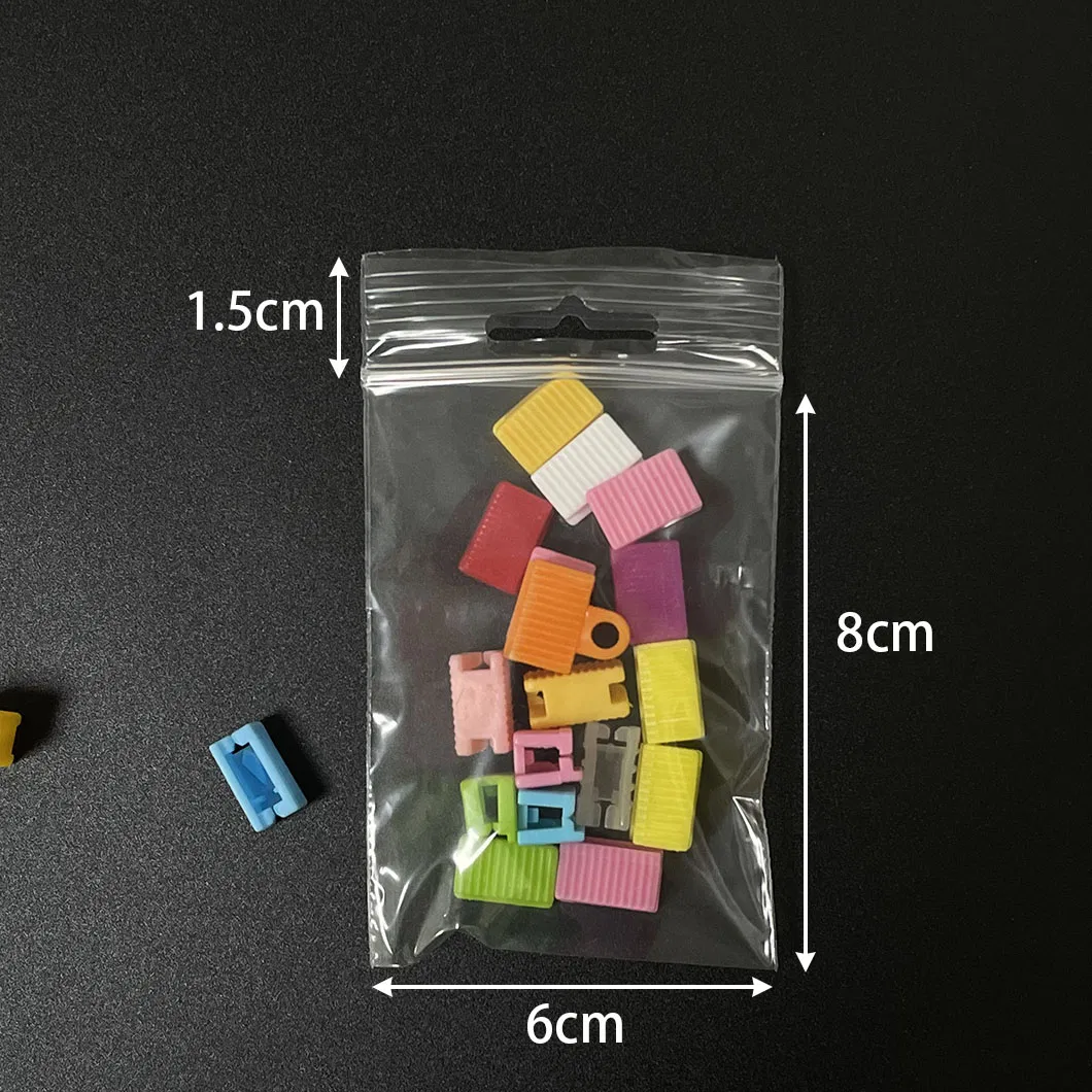 6X8cm Custom Clear Polyethylene Ziplock Zipper Packaging Bags with Hanging Hang Hole for Electronic Accessories/Jewelry/Hardware/Nail