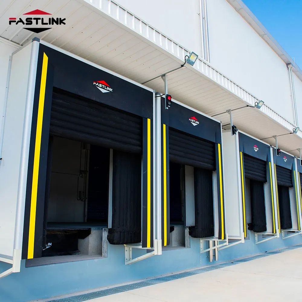 Fastlink Logistic Customized PVC Fabric Wind Resistance Electric Dock Seal Pads Inflatable Dock Shelter with Head Curtain