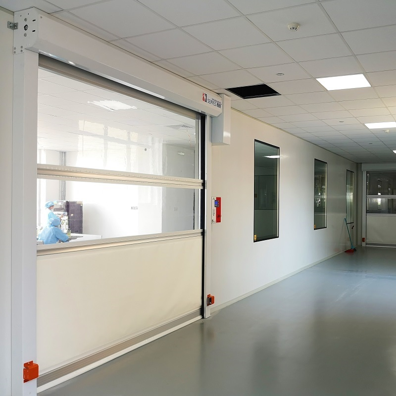 Automatic Industrial Clean Room Door Waterproof Electric Roll-up Door High Speed PVC Rolling Door