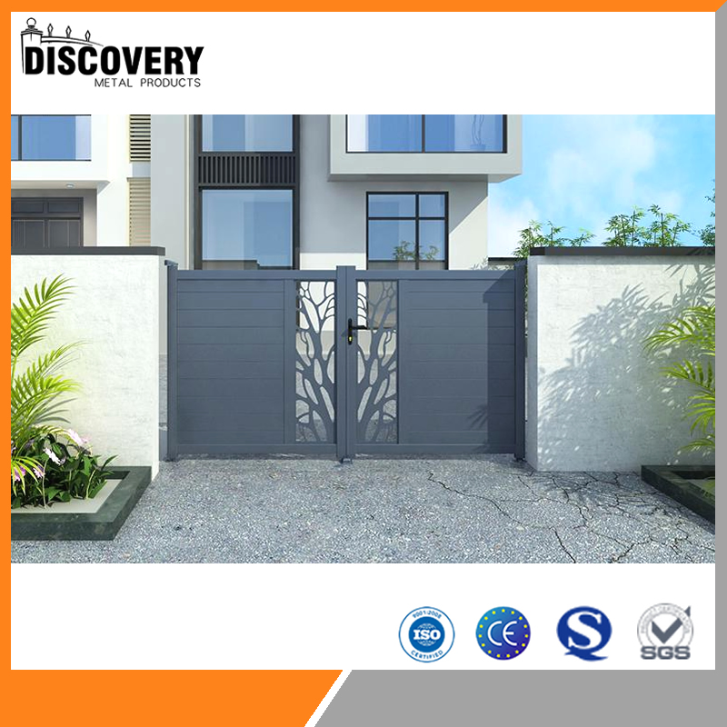 Factory Price Custom Design Main Electric Gate Design House Entrance Wrought Iron Double Swing Open Driveway Metal Aluminum Automatic Sliding Gate