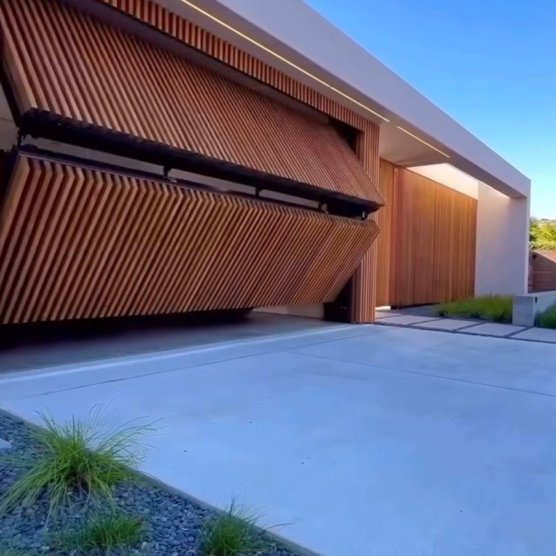 Anti-Detachment Design Smart Aluminium Invisible Frameless Grille Garage Doors