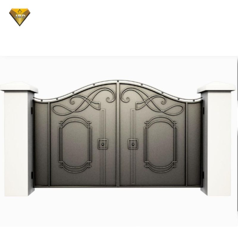 Wrought Iron Automatic Front Entry Doors Manor Gate for Houses Swing Driveway