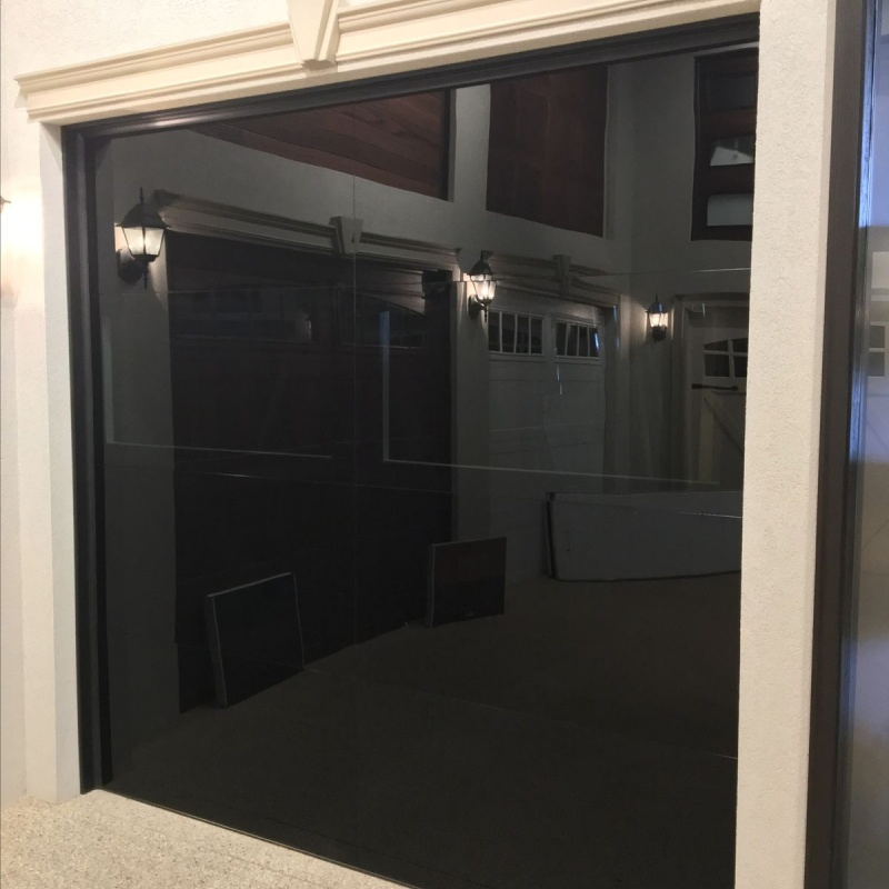 Full View Screen Frameless Automatic Aluminum Glass Panoramic Perspective Garage Door