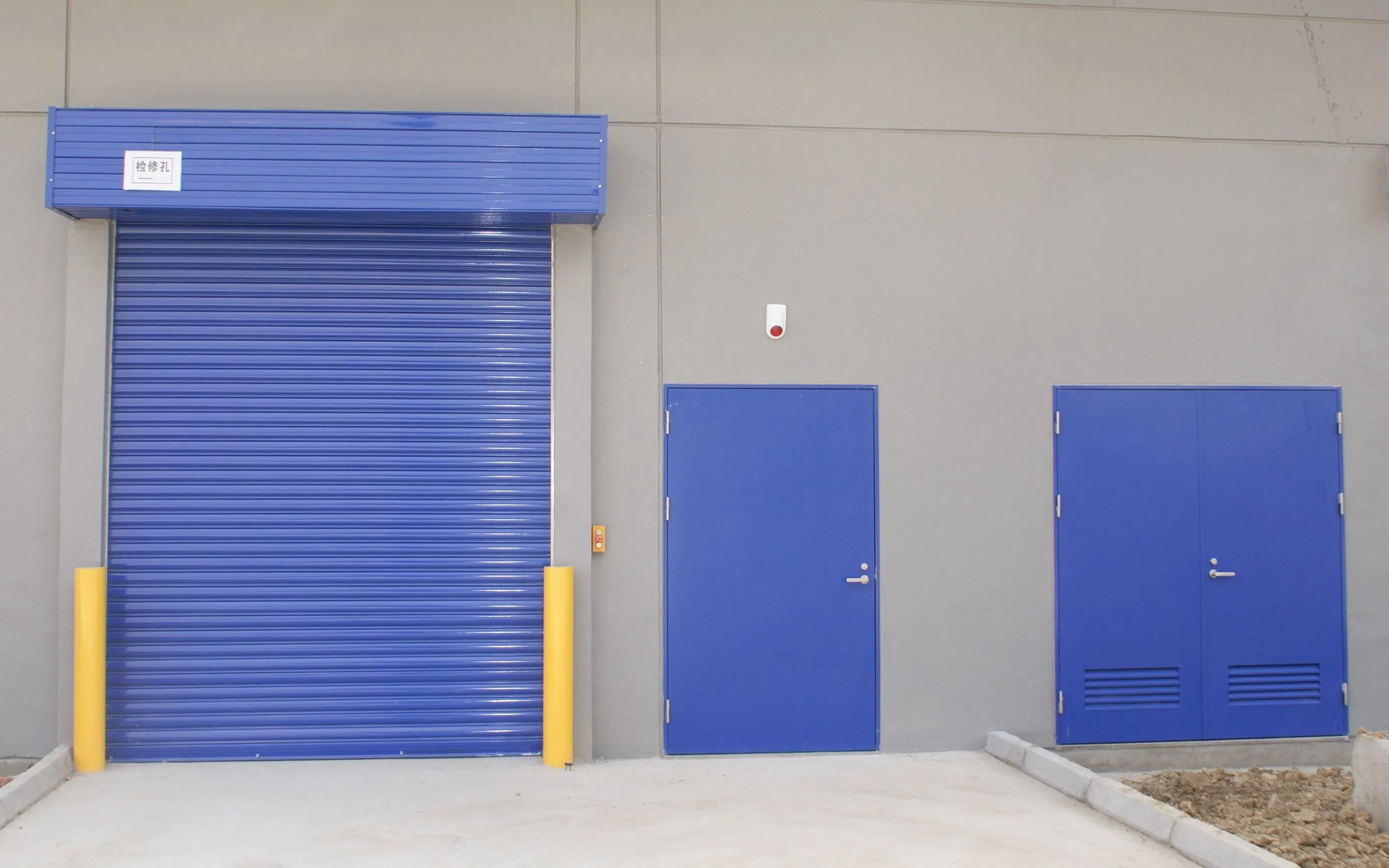 Industrial Exterior Waterproof Vertical Foamed Rolling Shutter Metal Galvanized Steel Power Driving Roll up Entry Fireproof Fire Rated Fire Safety Garage Door