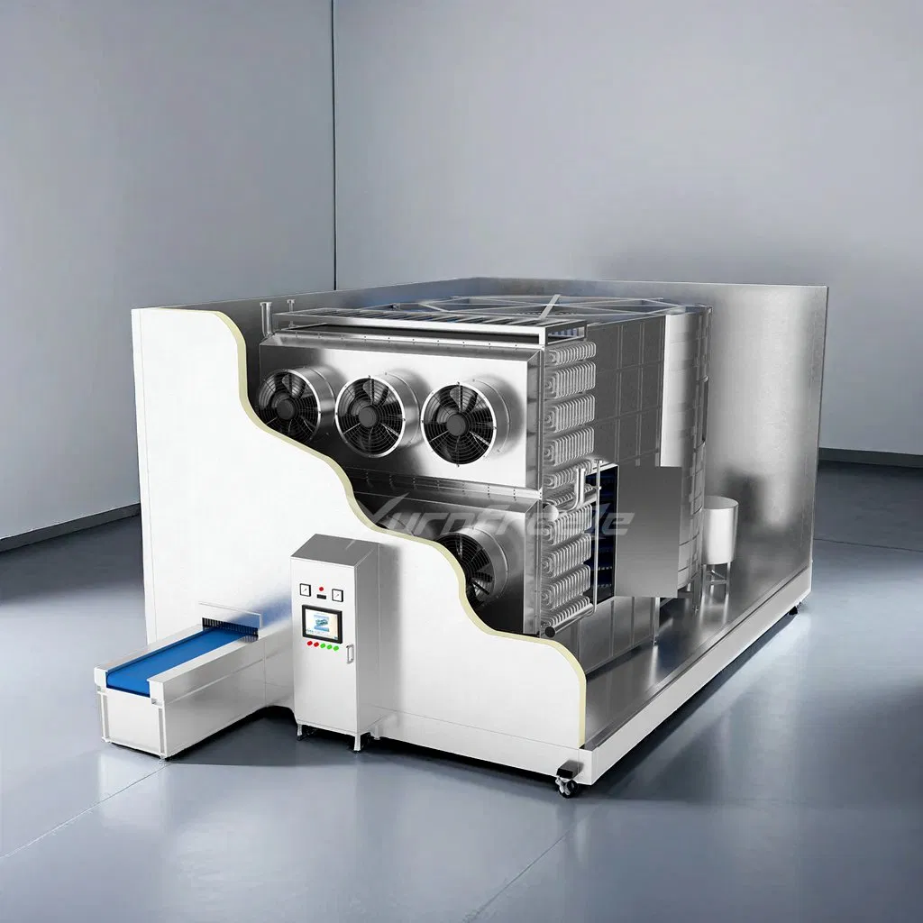 Stainless Steel IQF Spiral Freezer with SUS304/Food Grade Polyethylene Plastic Screw Mesh Belt