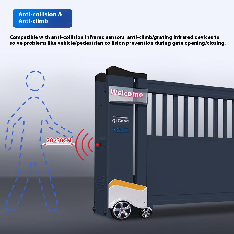 Automatic Unattended Electric Double Door Telescopic Sliding Driveway Gate with Remote Control