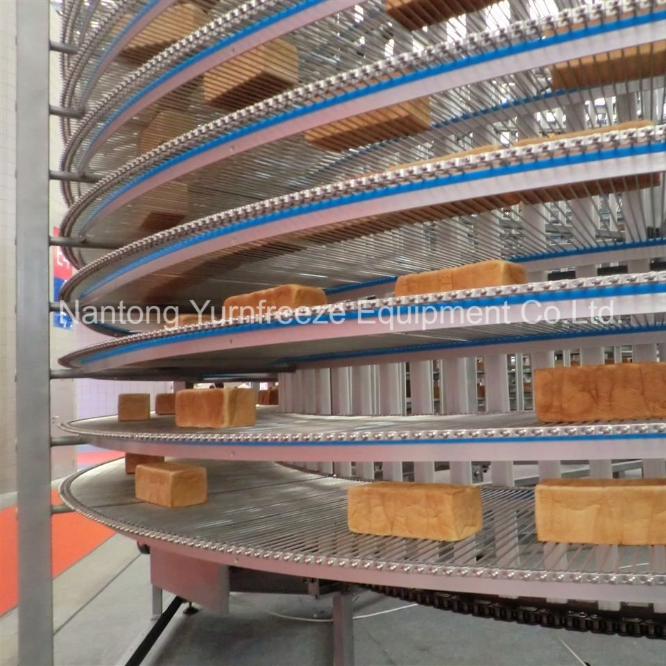 Stainless Steel IQF Spiral Freezer with SUS304/Food Grade Polyethylene Plastic Screw Mesh Belt