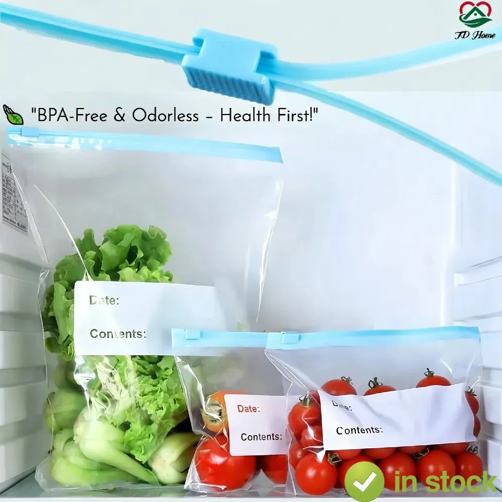 Custom BPA Free Plastic Packaging Food Storage Waterproof Polyethylene Zip Bag Freezer Gallon Ziplock Resealable Slider Bag
