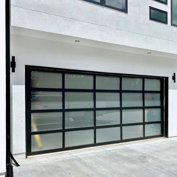 Cbmmart Custom USA Standard Lift Thermal Insulated Sandwich Panel Foamed Flush Panel Frosted Glass Garage Doors