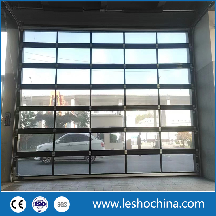 CE Approved Automatic Tempered Glass/PC/Aluminum Garage Doors