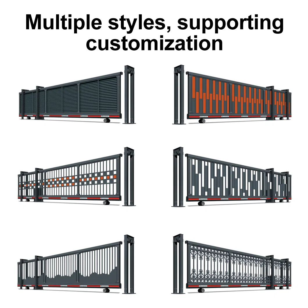 Aluminum Alloy Electric Telescopic Translation Straight Automatic Sliding Gate for Villa and Factory