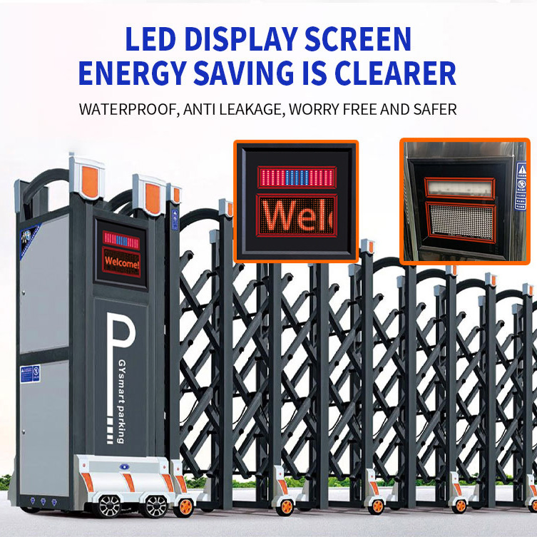 Xgy Driveway Remote Control Motor Operated Trackless Telescopic Folding Fence Door Aluminum Electric Automatic Safety Sliding Retractable Gate for Outdoor