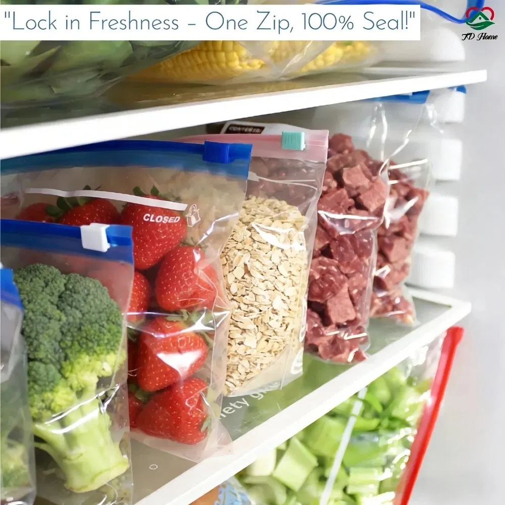 Polyethylene Food Freezer Gallon Slider Ziplock Bags for Candy Nuts Snacks Vegetable Storage