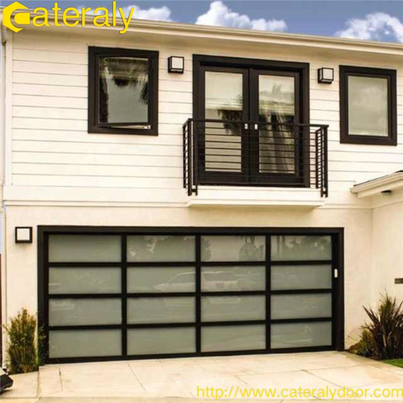 Commercial Aluminum Acrylic Transparent Sectional Overhead Plexiglass Black Frame Frosted Full View Clear Panoramic Low Price Garage Doors Factory Wholesale