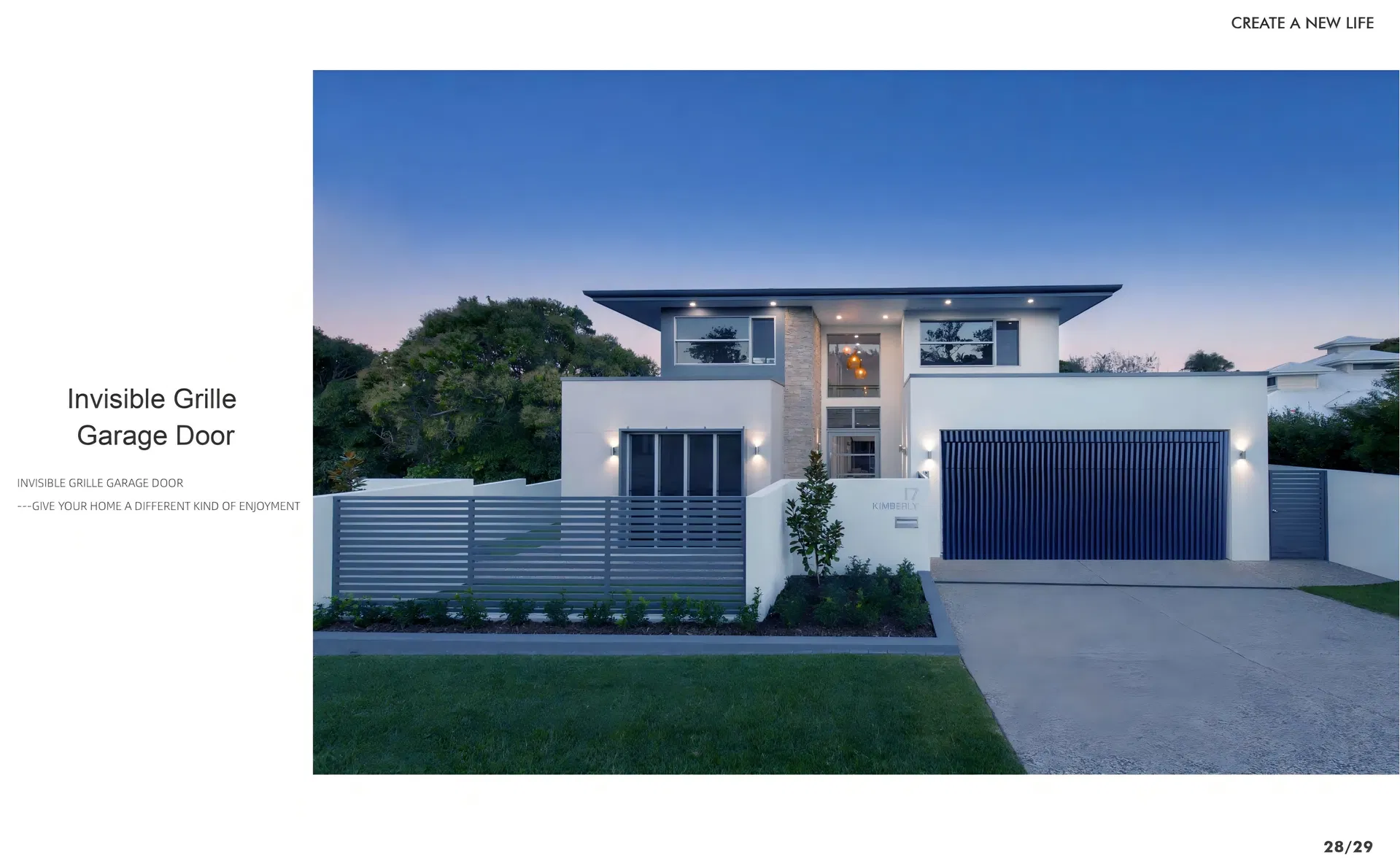 Smart Aluminium Invisible Frameless Grille Garage Doors